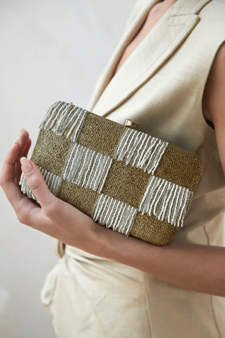 NOVA Pearl Golden Clutch