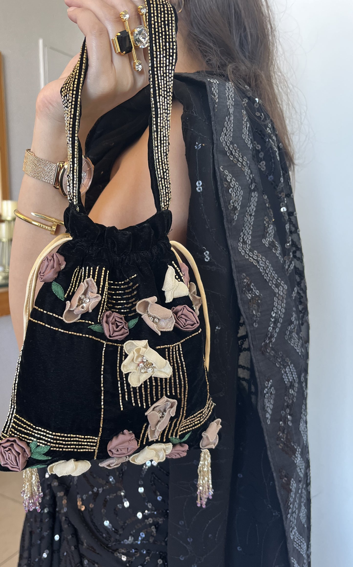GULBAHAR Velvet Potli bag