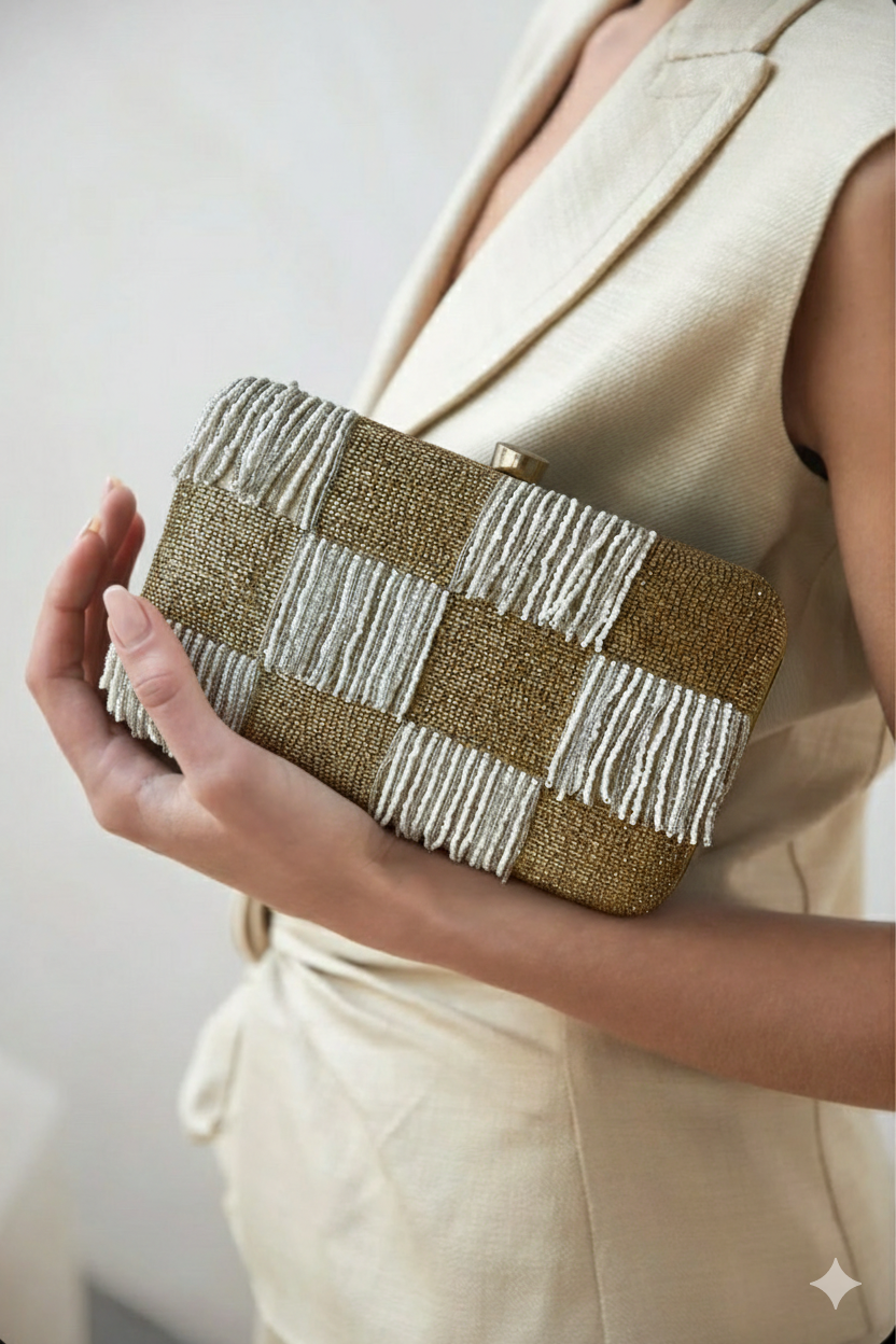 NOVA Pearl Golden Clutch