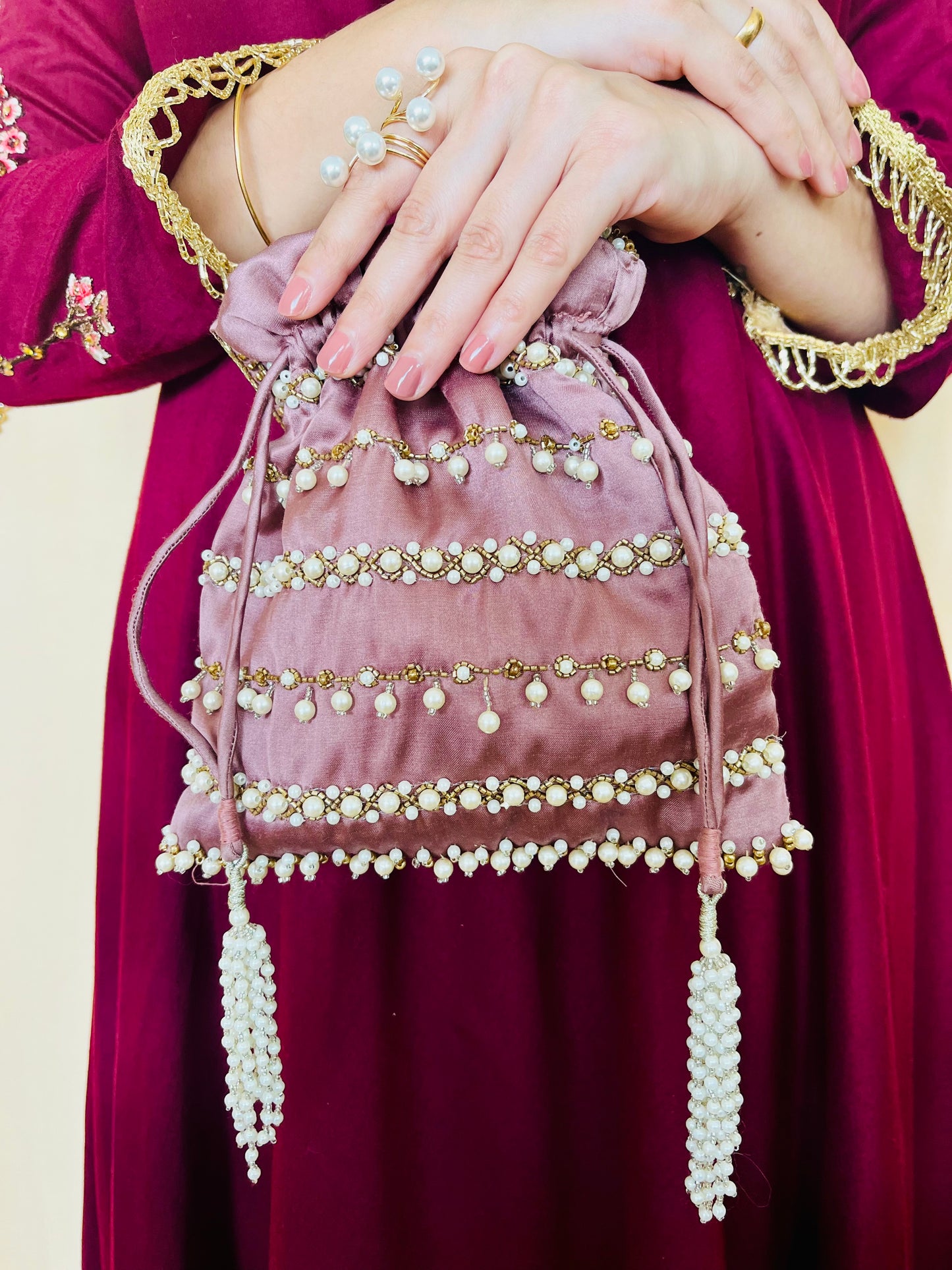 AURA Pearl Potli Bag