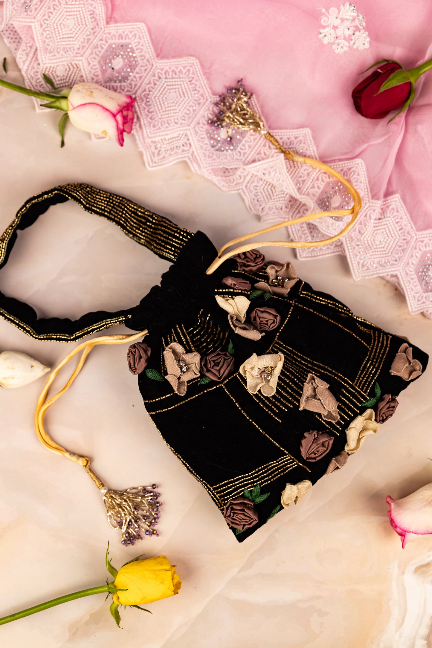 GULBAHAR Velvet Potli bag